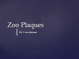 Zoo Plaques