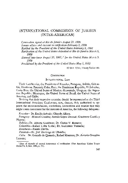 INTERNATIONALCOMMISSIONOFJURISTS(INTER-AMERICAN)ConventionsignedatRiod