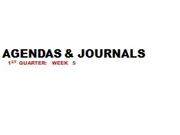 Agendas & Journals