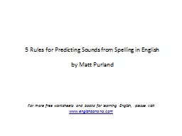 5 Rules for Predicting Sounds from Spelling in English