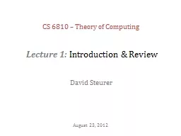 CS 6810 – Theory of Computing