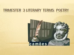 Trimester 3 Literary terms: Poetry