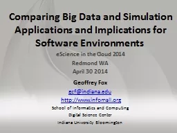 Comparing Big Data and Simulation Applications and