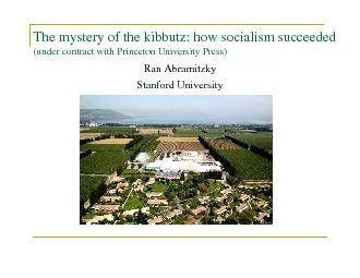 The mystery of the kibbutz: how socialism succeededRan AbramitzkyStanf