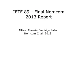 IETF 89 - Final Nomcom 2013