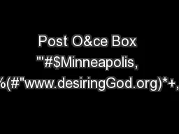 Post O&ce Box 
