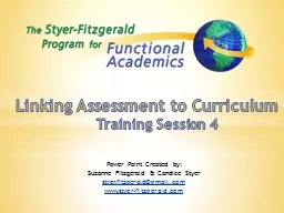 Linking Assessment to Curriculum