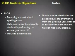 PLOP, Goals & Objectives