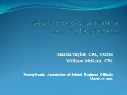 GASB 54: The New Fund Balance