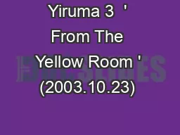 Yiruma 3  ' From The Yellow Room ' (2003.10.23) 샌럧஋