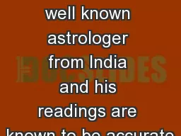 Mr Sandeep Avachat is a well known astrologer from India and his readings are known to be accurate