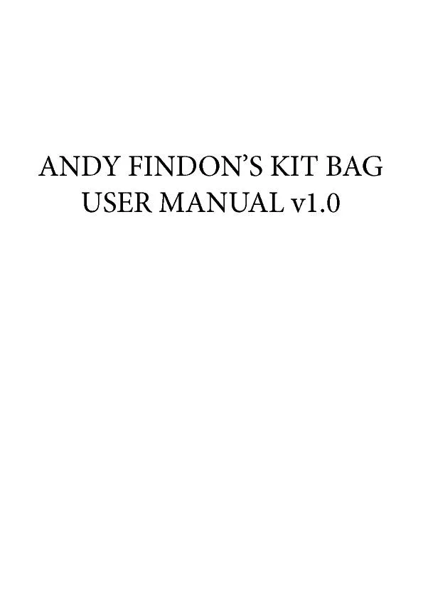 ANDY FINDON’S KIT BAG