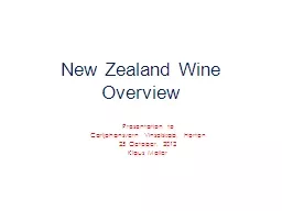New Zealand Wine Overview