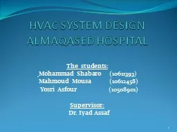 HVAC SYSTEM DESIGN ALMAQASED HOSPITAL