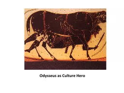 Odysseus as Culture Hero