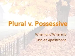 Plural v. Possessive