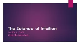 The Science of Intuition