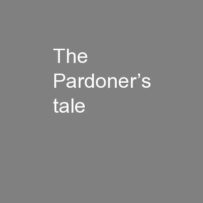 The Pardoner’s tale