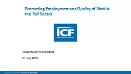 Promoting Employment and Quality of Work in the Rail Sector