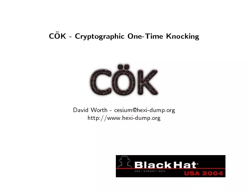 COK-CryptographicOne-TimeKnocking