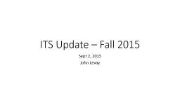 ITS Update – Fall 2015