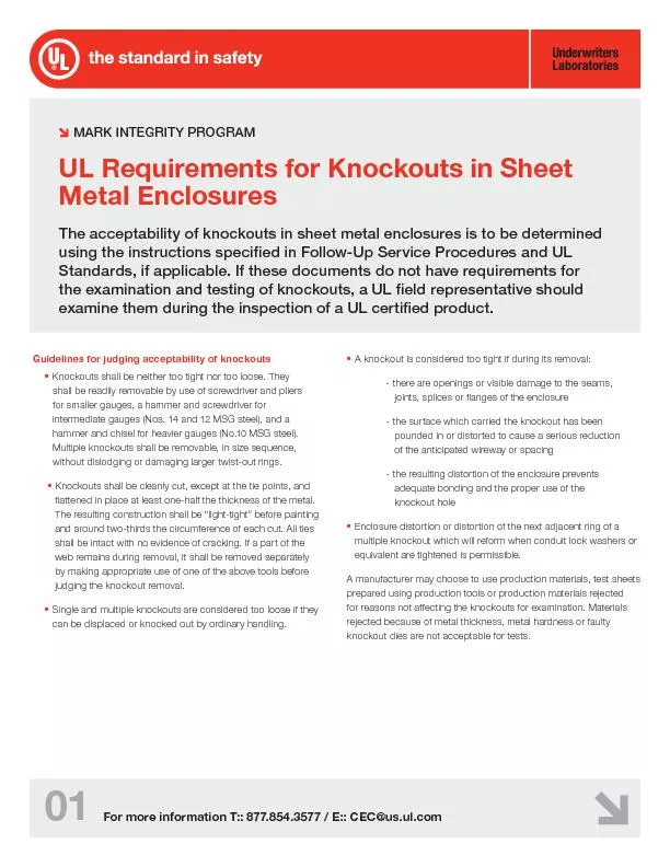 Guidelines for judging acceptability of knockouts