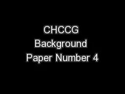 CHCCG Background Paper Number 4