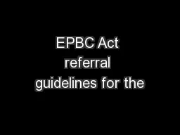 EPBC Act referral guidelines for the