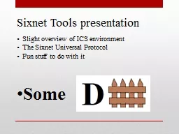 Sixnet Tools presentation