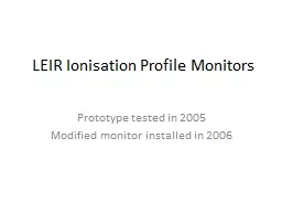 LEIR Ionisation Profile Monitors