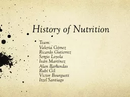 History of Nutrition