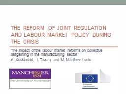 The reform of joint regulation and labour market policy dur