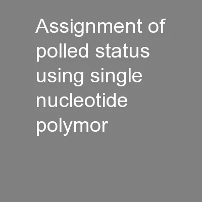 Assignment of polled status using single nucleotide polymor