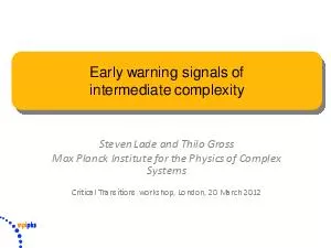 Early warning signals ofintermediate complexity