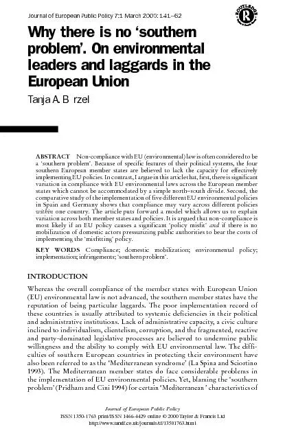 Journal of European Public Policy 7:1  March 2000: 141