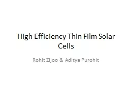 High Efficiency Thin Film Solar