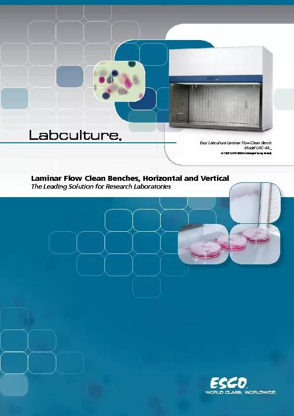 Esco Labculture Laminar Flow Clean BenchModel LHC-4A_
