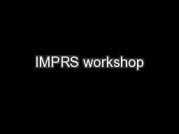 IMPRS workshop