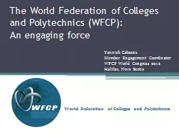 The World Federation of Colleges and Polytechnics (WFCP):