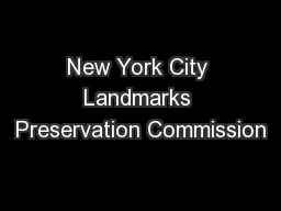 New York City Landmarks Preservation Commission