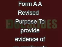 Certificate of Attest Experience Public Accounting Form A A Revised   Purpose To provide evidence of an applicants public accounting attest experience