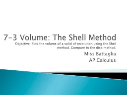 7-3 Volume: The Shell Method