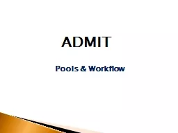 Pools & Workflow