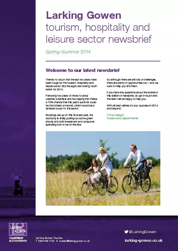 leisure sector newsbriefSpring–Summer 2014