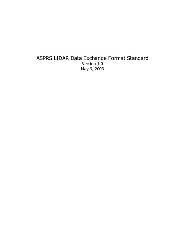 ASPRS LIDAR Data Exchange Format Standard