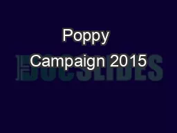 Poppy Campaign 2015