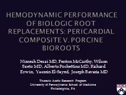 Hemodynamic PERFORMANCE of Biologic Root Replacements: Per