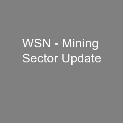 WSN - Mining Sector Update