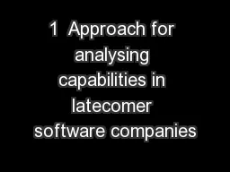 1  Approach for analysing capabilities in latecomer software companies