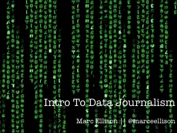 Intro To Data Journalism